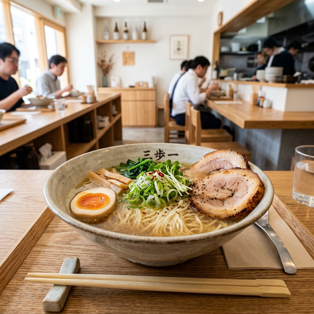 鶏そば 三歩一